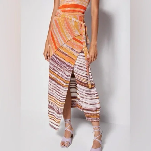 Jonathan Simkhai Space Dye Matching Set (Knit Tank Wrap Raelle Skirt) - Picture 3 of 11